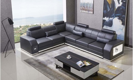 Emma - L- Leather Sofa Lounge Set